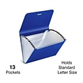 TRU RED Moisture Resistant Reinforced Plastic Filing Accordion File, 13-Pocket, Letter Size, Blue (T