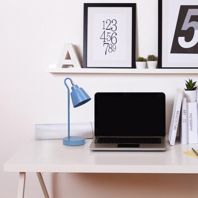 Simple Designs Sleek Essentials LED Desk Lamp, 16", Blue (LD1079-BLU)