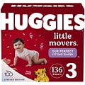 Huggies Little Movers Baby Diapers, Size 3, 136/Carton (53592)