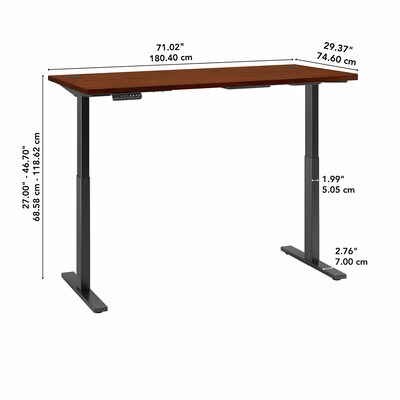 Bush Business Furniture Move 60 Series 72"W Electric Height Adjustable Standing Desk, Hansen Cherry (M6S7230HCBK)
