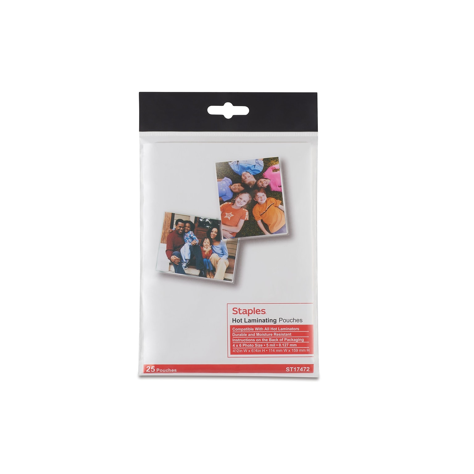 Staples Thermal Laminating Pouches, Photo, 5 Mil, 25/Pack (5201004/5201007)