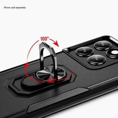 SaharaCase Raider Series ArmorPro Kickstand Case for Motorola Edge, Shock Absorbing, Scorpion Black (CP00855)