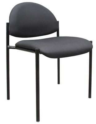 Boss® B9505 Series Fabric Stacking Chair Without Arms; Black