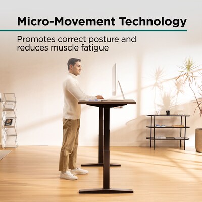 Workplace 2.0 55W Electric Rectangular Adjustable Standing Desk with Micro Movements, Espresso (WP63152)