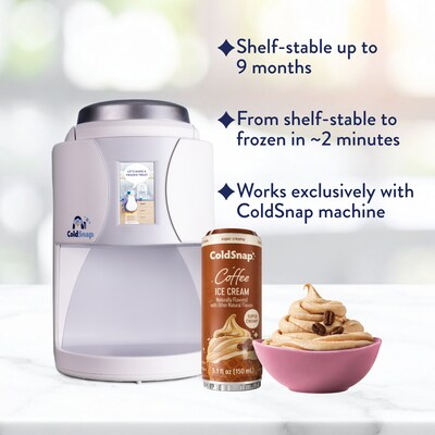 ColdSnap Premium Coffee Ice Cream Mix, Single Serve Pods, 12 Pods/Pack, COLDSNAP MACHINE REQUIRED (600089)