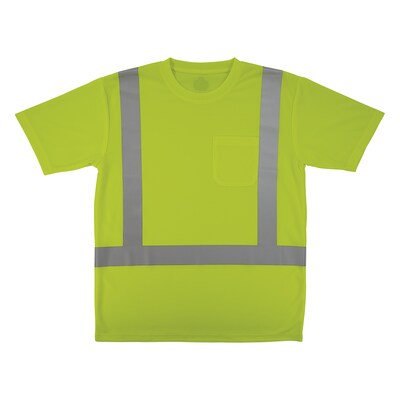 Ergodyne GloWear 8282 High Visibility Short Sleeve T-Shirt, ANSI Type R Class 2, Lime, 2XL (21836)