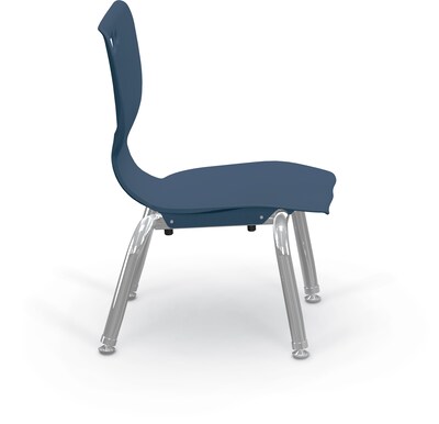 MooreCo 10" Hierarchy Student Chair with 4 Legs, Navy/Chrome Base (703673561785)