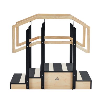 Viva Comfort Physical Therapy Non-slip Staircase with Safety Handles, 500 lbs. Capacity, Natural Wood (ADI906-01-MK)