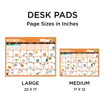 2025-2026 TF Publishing Every Days A Holiday 17" x 12" Academic Monthly Desk Pad Calendar (AY26-8500)