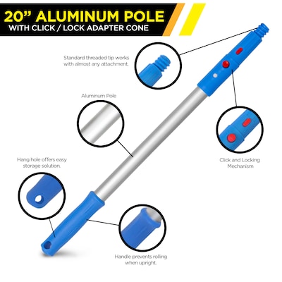 Gritt Commercial Pro Window Washing Kit with 18" Squeegee, 18" Washer and 20" Pole (GRI138-18)