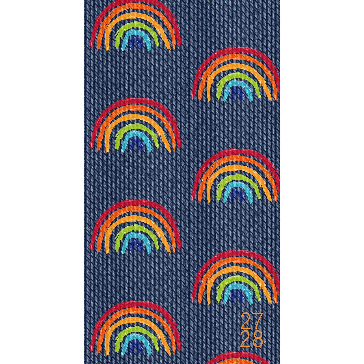 2026-2028 Willow Creek Retro Rainbow 3.5 x 6.5 Monthly Pocket/Wallet Calendar, Assorted Colors (66089)