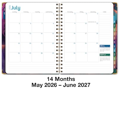 2026-2027 Excello Brands 8.5" x 11" Academic Weekly & Monthly Planner, Paperboard Cover, Pastel Peacock (FSHN-AY26-8511-61)