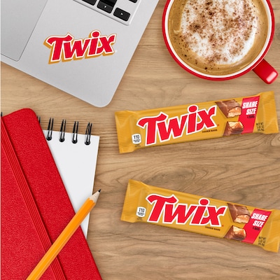 Twix Share Size Caramel Chocolate Cookie Bar, 3.02 oz., 24/Box (MMM35387)