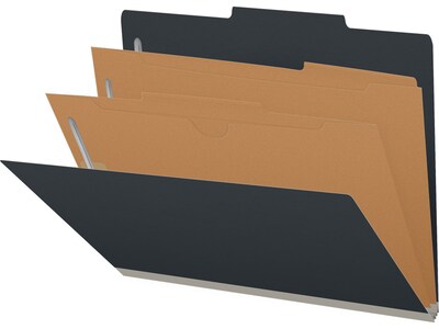Medical Arts Press Pressboard Classification Folder, 2-Dividers, 2" Expansion, Letter Size, Black, 10/Box (DV-T42-26-3BLK-PKT)