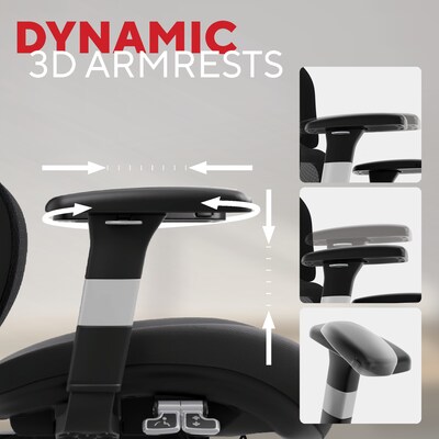 Staples Hyken Pro Ergonomic Fabric Swivel Task Chair, Black (ST63228)