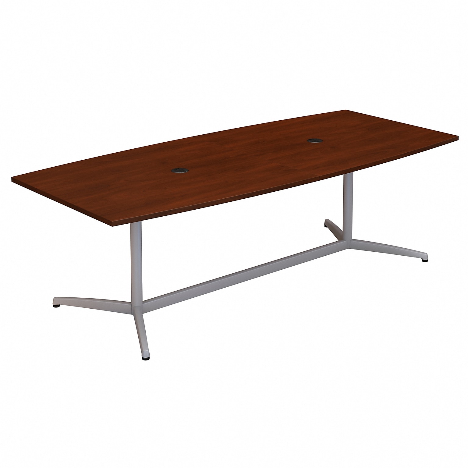 Bush Business Furniture 96W x 42D Boat Shaped Conference Table with Metal Base, Hansen Cherry (99TBM96HCSVK)