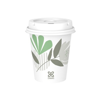 Dixie Pathways Poly Paper Hot Cups, 10 oz., White, 1000/Carton (2340PATH)