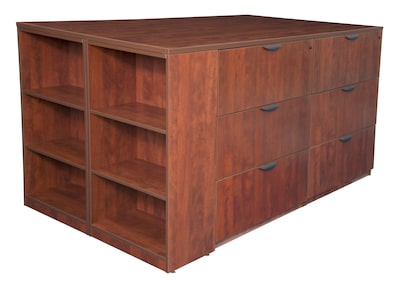 Regency Legacy 42H x 85W x 46D Stand Up Lateral File Quad with Bookcase End, Cherry (LSLFQUAD8546CH)
