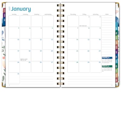 2027 Excello Brands 6" x 8" Weekly & Monthly Standard Planner, Paperboard Cover, Colorful Botanicals (FSHN-CY27-58-30)