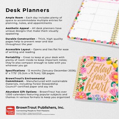 2026 BrownTrout Bonnie Marcus 6.5" x 7.75" Weekly Planner (9798330701520)