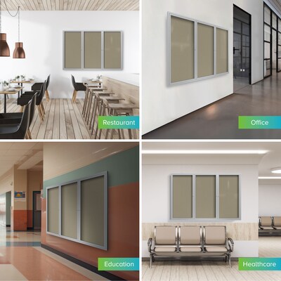 Ghent Vinyl Enclosed Bulletin Board, Satin Frame, 4'H x 8'W (PA34896VX-181)