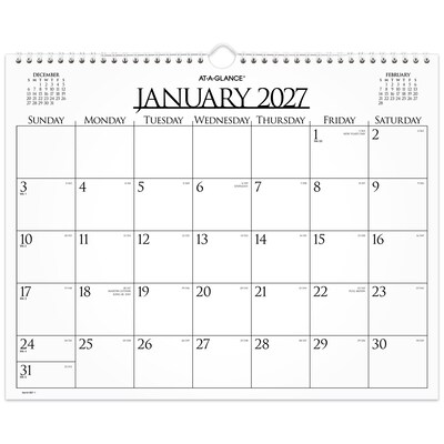 2027 AT-A-GLANCE Business 15 x 12 Monthly Wall Calendar, White/Black (997-1-27)
