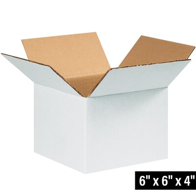 6 x 6 x 4 Shipping Box, 200#/ECT, 25/Bundle (664W)