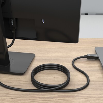Staples TECH 6 ft. Display Port to Display Port Audio/Video Cable, Male to Male, Black (ST62474)