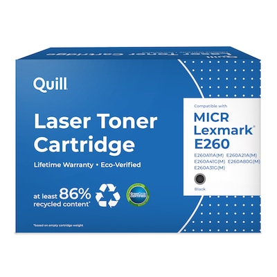 Quill Brand® Remanufactured Black Standard Yield MICR Toner Cartridge Replacement for Lexmark E260 (E260A21A)