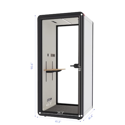 FlexiSpot NeoPod Modular Series 1-Person Privacy Booth with Switchable Privacy Glass, White (P1FC-3W-Pro)