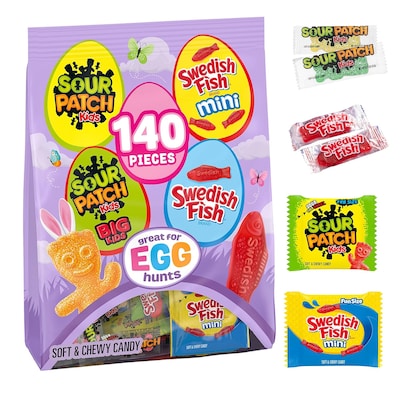 Sour Patch Kids & Swedish Fish Gummy Candy Variety Pack, 37.92 oz., 140 Pieces (MOZ01115)
