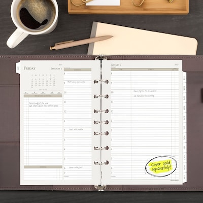 2027 AT-A-GLANCE 8.5 x 5.5 Daily & Monthly Planner Refill Pages, White/Brown (481-225A-27)