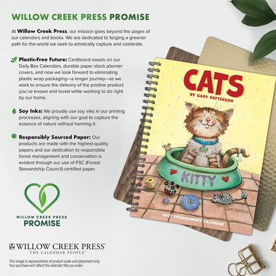 2027 Willow Creek Cats by Gary Patterson 6.5" x 8.5" Weekly & Monthly Desk Calendar (64368)
