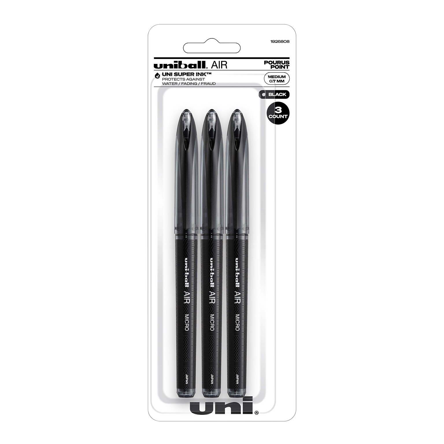 uni AIR Porous Point Pens, Medium Point, 0.7mm, Bold Point, Black Ink