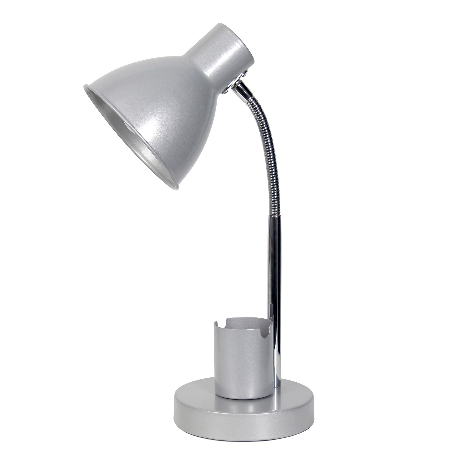 Simple Designs Sleek Essentials LED Desk Lamp, 16.22, Silver (LD1076-SLV)
