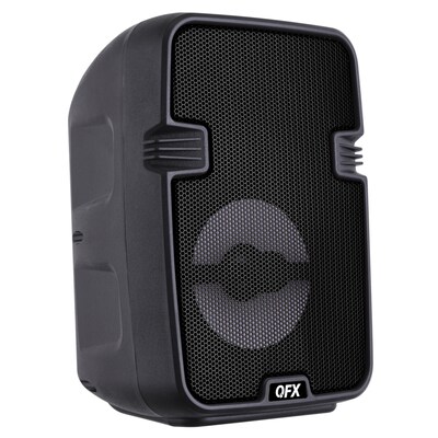 QFX True Wireless Portable Bluetooth Speaker with LED Party Lights, FM Radio & Microphone Input, Black (BT-60-BLK)