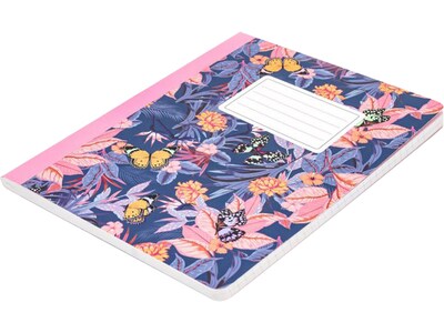 Pukka Pad Bloom Composition Notebooks, 7.5 x 9.7, College Ruled, 70 Sheets, Assorted Colors, 3/Pac