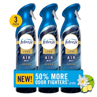 Febreze Air Mist Luxe Air Freshener Spray, Ocean Scent, 8.1 oz., 3/Pack (5549/38885)