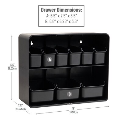 Mind Reader Plastic Organizer, Black (SNACKSHELF-BLK)