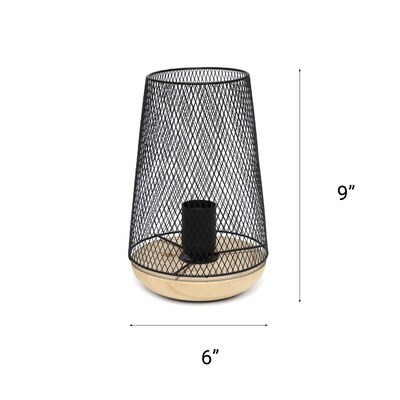 Creekwood Home Industrial Mesh 9" LED Table Lamp, Black (CWT-1004-BK)