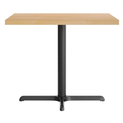 Flash Furniture Bennett Square Shaped Wooden Commercial Indoor Table, 36" x 36", Natural Top/Black Base (GSFSQ36NTT3030)