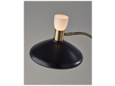 Adesso Patrick 61" Matte Black/Antique Brass Floor Lamp with Cone Shade (3759-01)