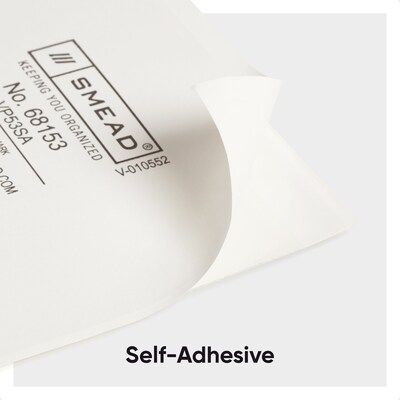 Smead® Self-Adhesive Poly Pockets, Index Card Size (5-5/16" W x 3-5/8" H), Clear, 100/Bx (68153)