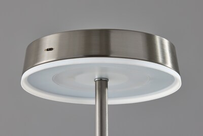 Adesso Mira 55" Brushed Steel Cordless LED Floor Lamp with Disc-Shaped Shade (2612-22)