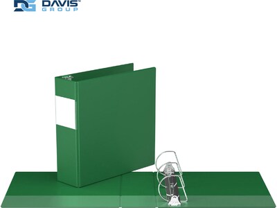 Davis Group Premium Economy 3 3-Ring Non-View Binders, D-Ring, Green, 6/Pack (2305-04-06)