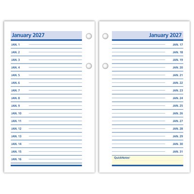 2026 AT-A-GLANCE QuickNotes 6" x 3.5" Daily Calendar Refill Pages, Multicolored (E517-50-26)