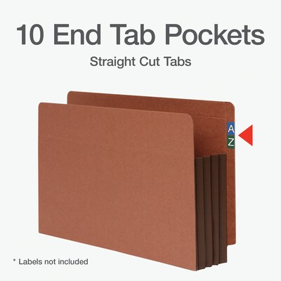 Pendaflex File Pocket, 3 1/2 Expansion, Legal Size, Brown, 10/Box (1007049)