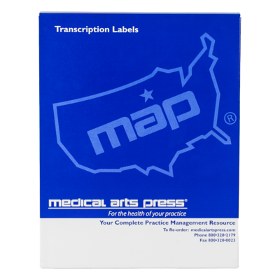 Medical Arts Press Transcription File Folder Labels, 2" x 8-3/16", White, 100/Box (33775)