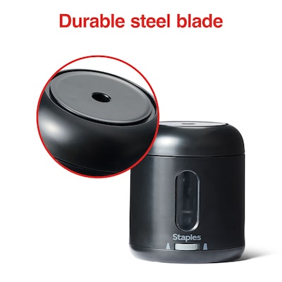 Staples Personal Dual Powered Pencil Sharpener, Black (ST62625)