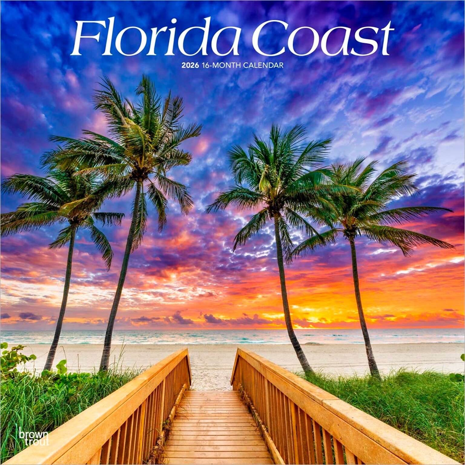 2026 BrownTrout Florida Coast 12 x 12 Monthly Wall Calendar (9798330703258)